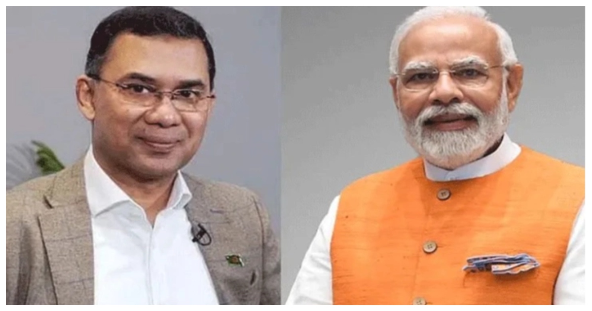 বিএনপির চেয়ারম্যান তারেক রহমান(বাঁ পাশে) ও ভারতের প্রধানমন্ত্রী নরেন্দ্র মোদী। কোলাজ:  ইউএনবি